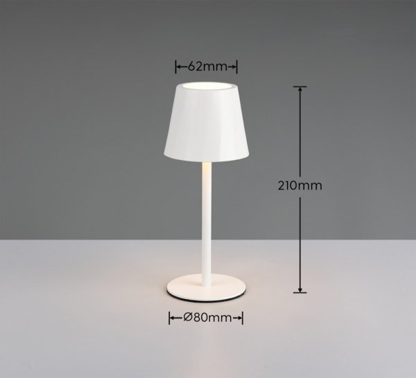 Lampka stołowa nocna LED biała owalna minimalistyczna klasyczna uniwersalna metalowa ściemnialna DIAZ IP44 R55961131 Rl