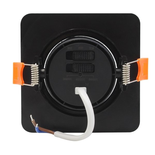 Ruchome kwadratowe oczko podtynkowe Plus czarne Led CCT LP-1506/1RS BK Square Light Prestige