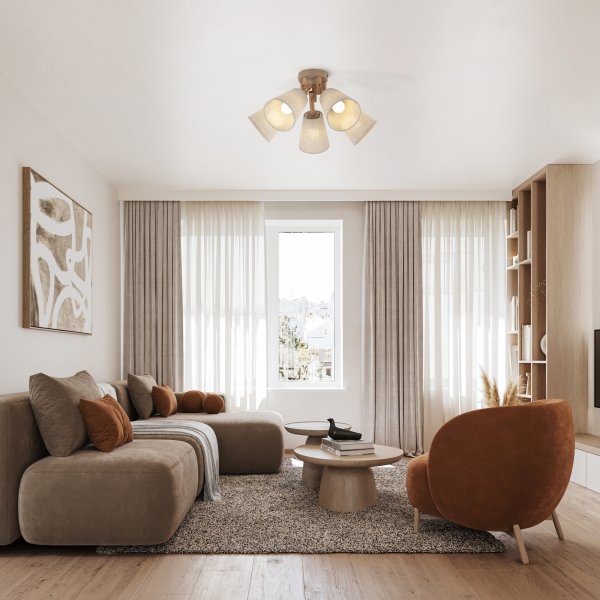Nowoczesny plafon oprawa sufitowa brązowa abażurowa drewniana boho minimalistyczna klasyczna VAIO 11606 TK-Lighting