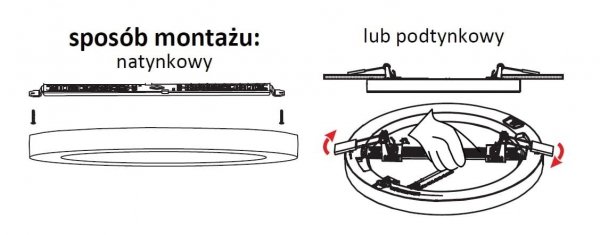 PLAFON SUFITOWY LED YORK LIGHT PRESTIGE Z MOŻLIWOŚCIĄ MONTAŻU PODTYNKOWO LP-330/1C 3WH