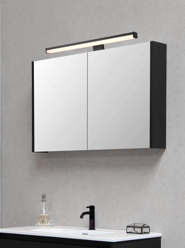 Lampa ścienna kinkiet LED czarny nad lustro listwa minimalistyczny IP44 LINO 284114032 TRIO