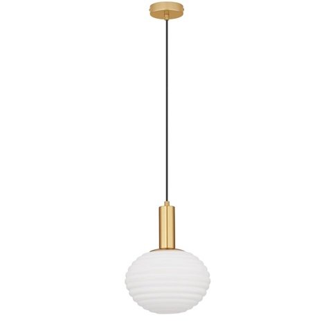 Lampa Wisząca Nowoczesna Złota Biały Szklany Klosz BALAJU LE43678 LUCES EXCLUSIVAS