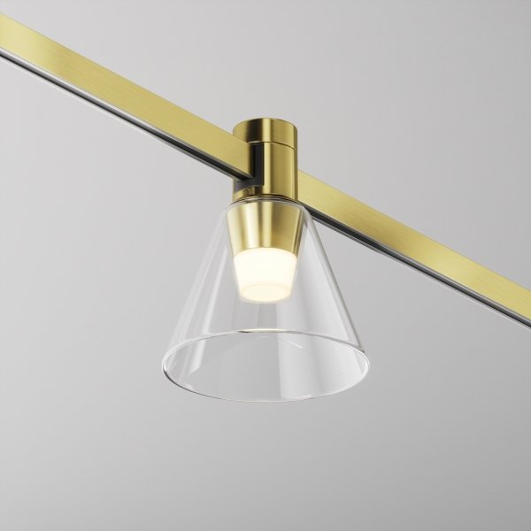 Ścieżka świetlna lampa szynowa LED aluminium mosiądz przezroczysty klosz Bianca MAYTONI TR147-1-3W2.7K-BS-DE 