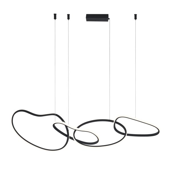 Nowoczesna lampa wisząca okręgi led Fonte Italux PND-22412-S4-BK możliwość zmiany barwy swiatła