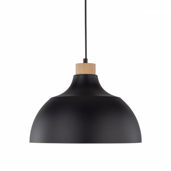 Minimalistyczna lampa wisząca w stylu rustykalnym czarna z elementem drewnianym CAP BLACK 2071 TK-Lighting 