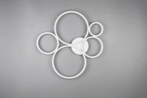 Nowoczesny plafon lampa sufitowa LED biała metalowa designerska minimalistyczna koła RONDO 622610531 Trio