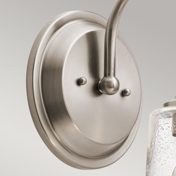 Kinkiet Waverly - 1 źródło światła - Klasyczny pewter Szkło z bąbelkami powietrza nowoczesny minimalistyczny uniwersalny KL-WAVERLY1-CLP KICHLER