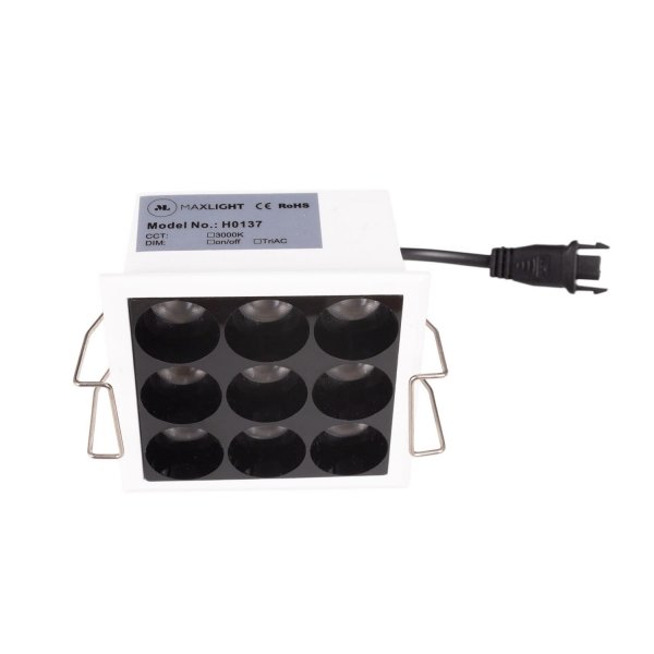  Oprawa wpuszczana w sufit LED minimalistyczna klasyczna kwadratowa biała aluminiowa X-line H0137 MAXLIGHT 