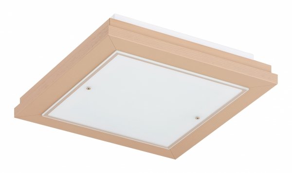 Lampa sufitowa plafon kwadratowy 32cm drewniany klasyczny nowoczesny minimalistyczny beżowy TABOR 7267 Argon