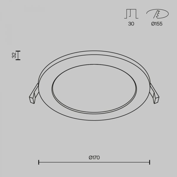  Biała Okrągła Lampa Wbudowana Wpuszczana LED Stockton MAYTONI DL016-6-L12W