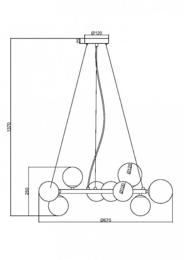 Nowoczesna Designerska Złota Lampa Wisząca Molekularna Szklane Kule DALLAS MOD545PL-11BS MAYTONI