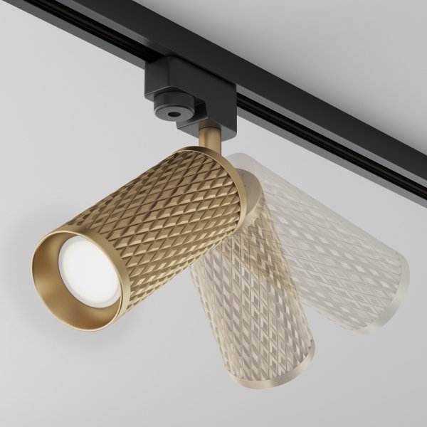 Lampa szynowa minimalistyczna nowoczesna regulowana aluminium złota Focus Design MAYTONI TR011-1-GU10-G