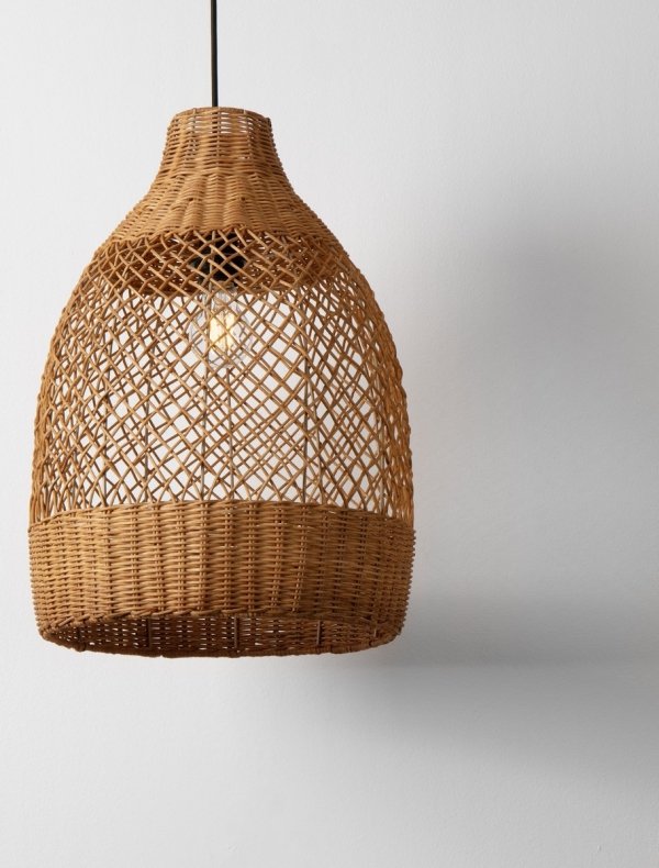 Lampa wisząca rattanowa boho rustykalna industrialna nad stół do salonu sypialni ściemnialna Luces Exclusivas