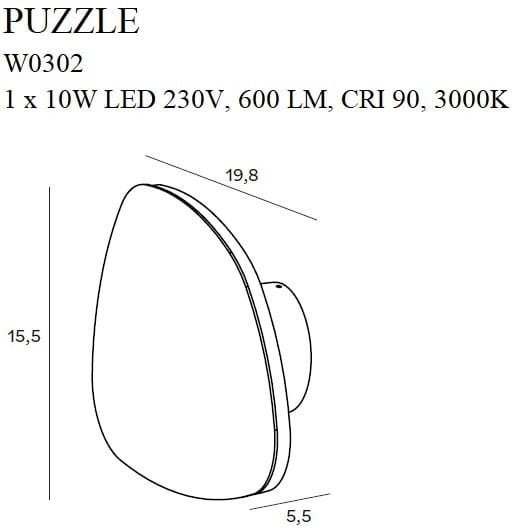 MAXLIGHT PUZZLE W0302 Kinkiet Czarny 