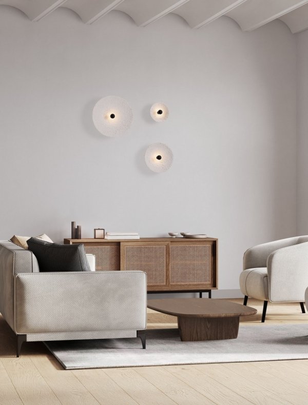 Lampa ścienna kinkiet LED okrągły 30cm papierowy biały dekoracyjny minimalistyczny skandynawski ALTEA LE45813 Luces Exclusivas