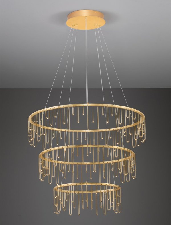 Elegancka Złota Lampa Wisząca w Kształcie Okręgów Glamour Luces Exclusivas HUARAZ LE44454