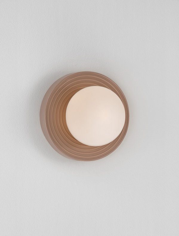 Kinkiet minimalistyczny uniwersalny kolor mokka szklany klosz kula możliwość ściemniania MALVANO LE45266 Luces Exclusivas