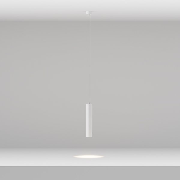 Lampa wisząca minimalistyczna LED aluminium biały nad stół do jadalni do salonu Focus LED Maytoni P072PL-L12W3K-1