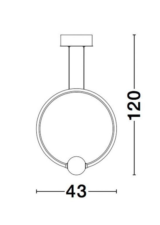 Czarna Lampa Wisząca Ring FRIA LE41394 LUCES EXCLUSIVAS