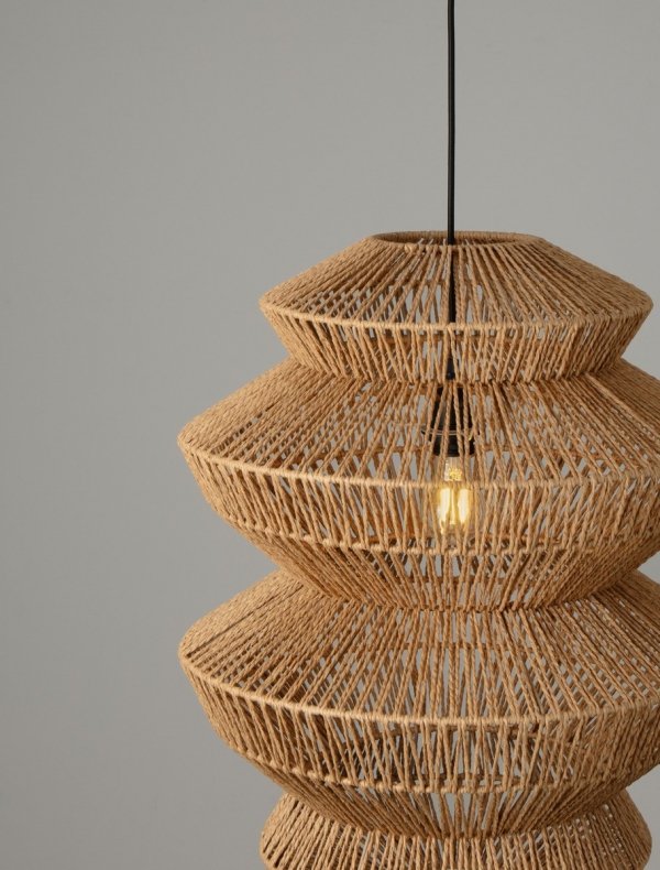 Lampa wisząca pleciona boho rustykalna industrialna nad stół do salonu sypialni ściemnialna Luces Exclusivas