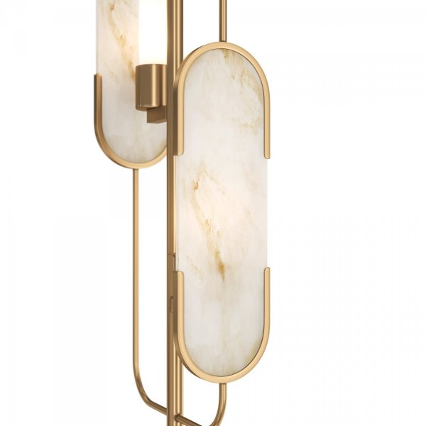 ZŁOTA Lampa Podłogowa w Stylu Art Deco MARMO MOD099FL-02G MAYTONI Lampa Stojąca Glamour