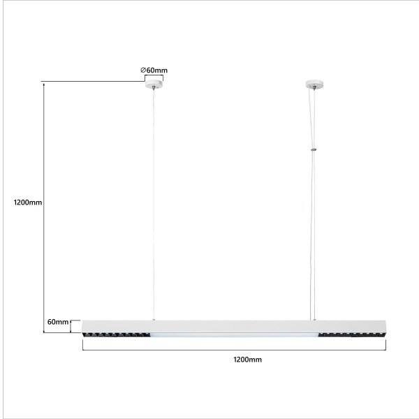 Lampa Wisząca Biała Listwa LED CCT CALI LP-1301/1P L WH LIGHT PRESTIGE