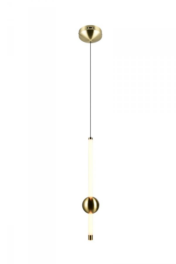 Lampa wisząca LED tuba z kulą złota designerska uniwersalna dekoracyjna ściemnialna MELITA 331510108 Trio