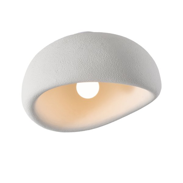 Dekoracyjny nowoczesny biały plafon lampa sufitowa designerski styl owalna STONE DN426-40C Step Into Design