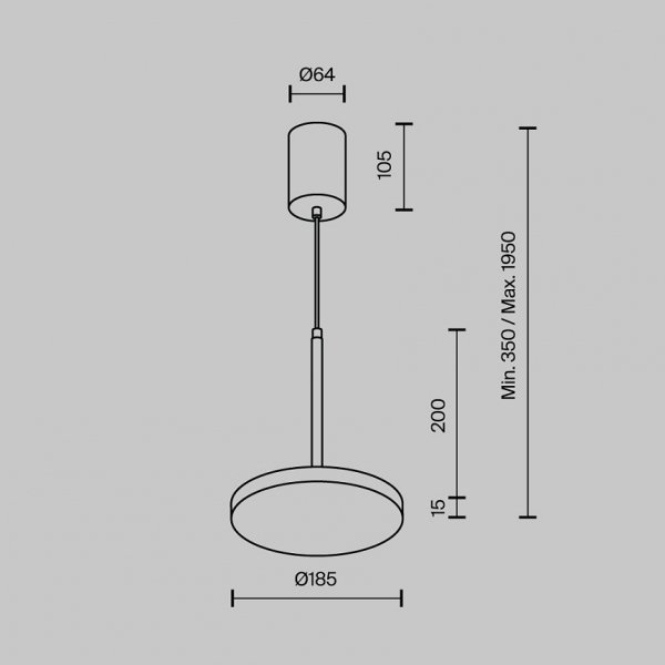 Lampa Wisząca LED 12W Plato Maytoni P076PL-L12W3K-B