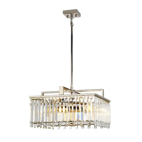 Kryształowy Kwadratowy Żyrandol Aries Elstead Lighting ARIES-4P-L Szklana Glamour