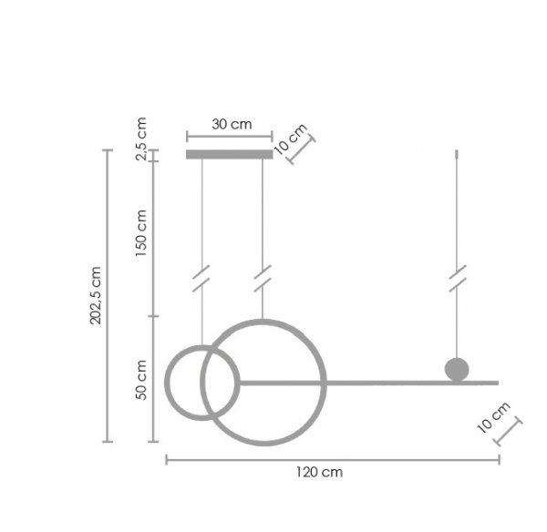 Czarna dekoracyjna nowoczesna lampa wisząca LED NEW AGE MP0082-L120 Step Into Design