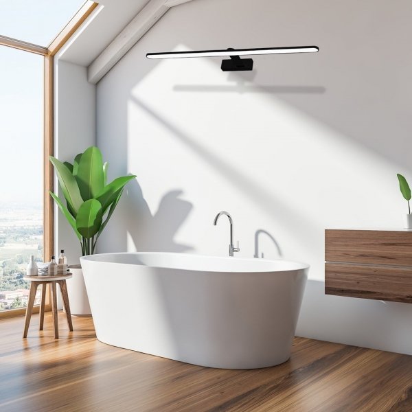 KINKIET ŁAZIENKOWY NAD LUSTRO CZARNY 80cm MILAGRO SPLASH CHROME 16W LED ML5723 