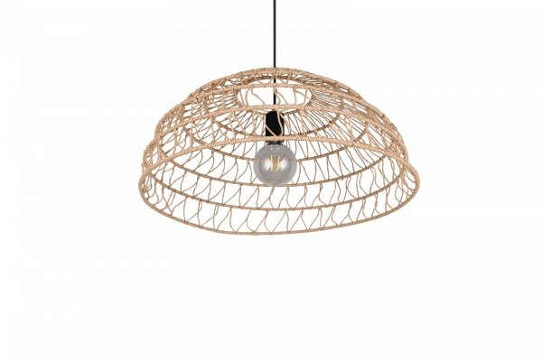 Lampa wisząca z przędzy papierowej brązowa owalna boho rystykalna industrialna minimalistyczna nad stół do salonu sypialni PAULETTE R36141026 Rl
