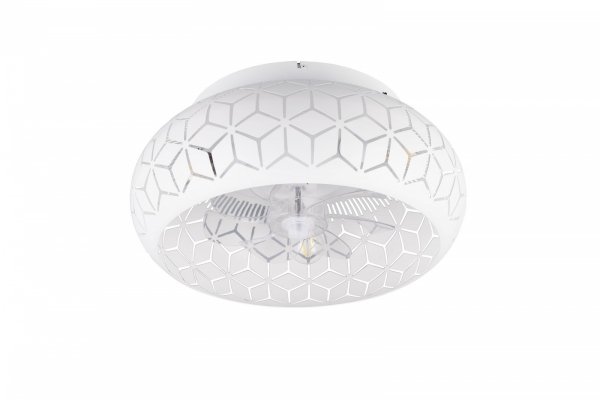 Nowoczesny plafon lampa sufitowa z wiatrakiem okrągła biała klasyczna minimalistyczna w stylu orientalnym metalowa BIDAR R61574031 Rl