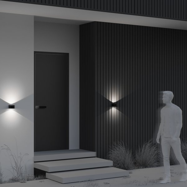 Nowoczesny kinkiet elewacyjny zewnętrzny LED aluminium grafitowy podświetlający ścianę Blow MAYTONI O435WL-L10GF3K