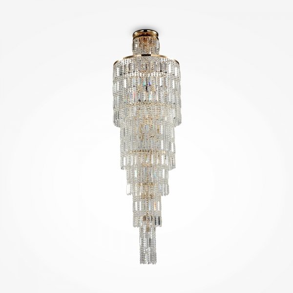  Lampa Wisząca Sufitowa Żyrandol Glamour Kryształowy Złoty Niagara MAYTONI DIA003-PT50-G