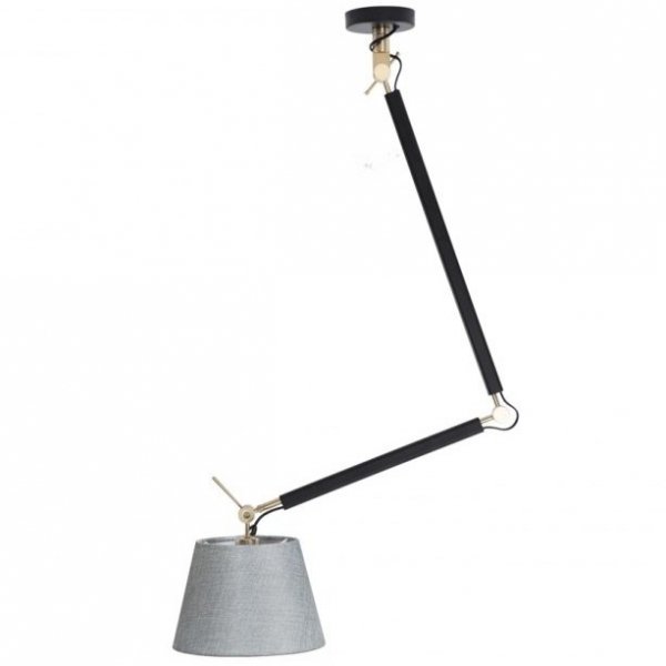 Lampa Wisząca z Abażurem śr.36cm Wysięgnik Sufitowy AZZARDO ZYTA PENDANT S ZŁOTA