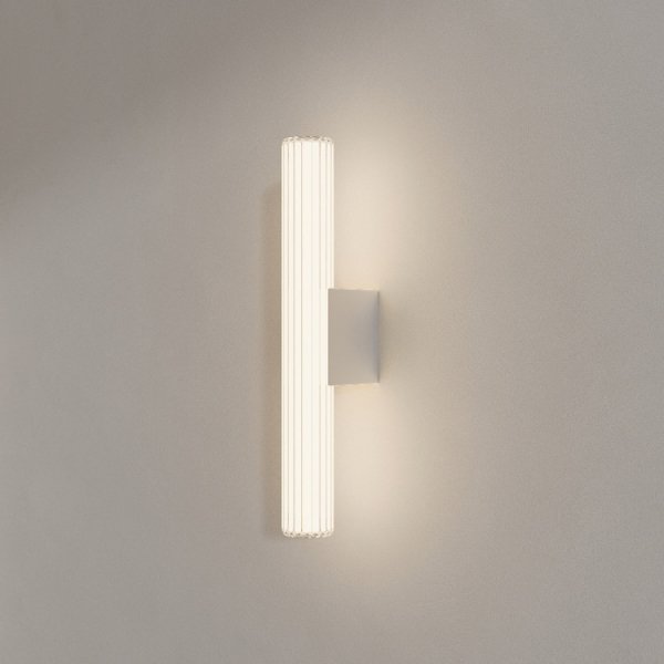 Stylowy nowoczesny designerski kinkiet LED do łazienki w kolorze chrom szklany ryflowany klosz LINEA LP-0510/1W-45 CH CCT Light Prestige IP44