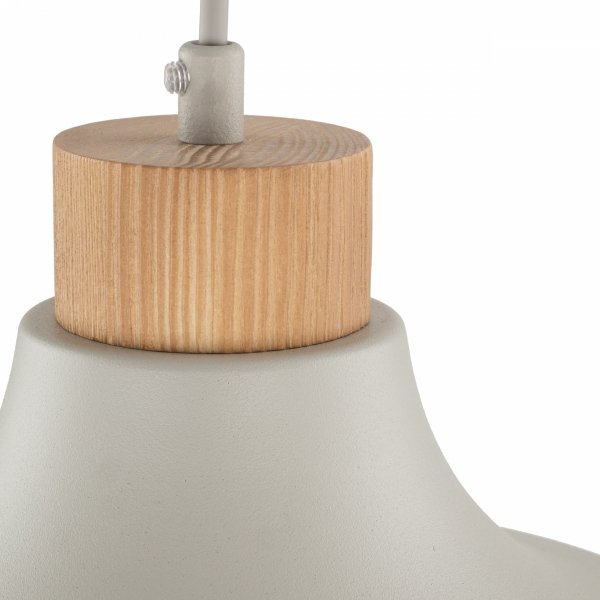 Minimalistyczna lampa wisząca w stylu rustykalnym beżowa z elementem drewnianym CAP BEIGE 5664 TK-Lighting 