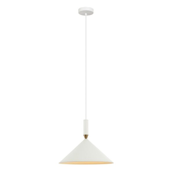 Lampa Wisząca Nowoczesna Biała Stożkowy Klosz DRELLO PND-541101-W ITALUX