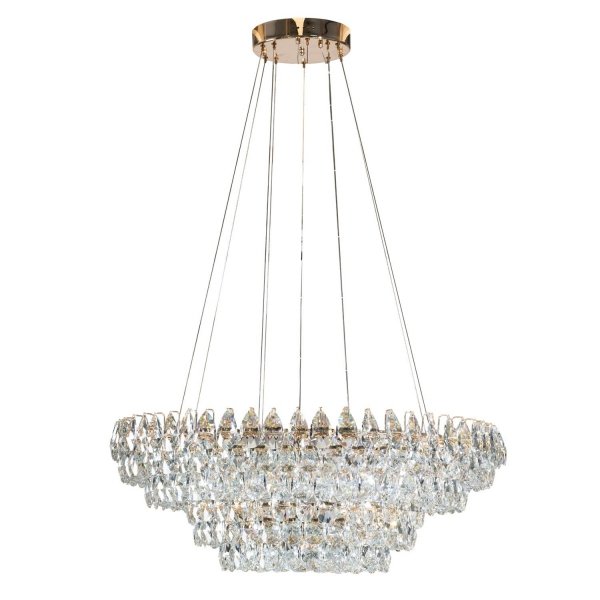 Lampa Wisząca Azzardo Barletta 60+100 Gold AZ6904 Złoty Podwójny Pierścień LED 3-Step Dimm