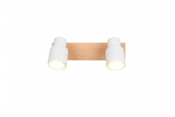 Nowoczesny plafon lampa sufitowa podwójna biała regulowana klasyczna uniwersalna metalowa drewniana podstawa PIERRE R81982031 Rl