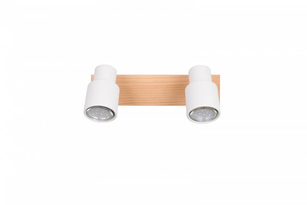 Nowoczesny plafon lampa sufitowa podwójna biała regulowana klasyczna uniwersalna metalowa drewniana podstawa PIERRE R81982031 Rl