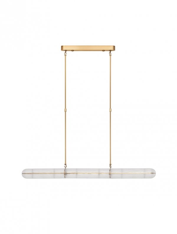 Lampa wisząca szklana listwa na podłużnej złotej podsufitce Luces Exclusivas