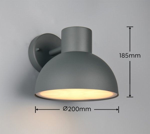 Kinkiet zewnętrzny kolor antracyt aluminiowy półokrągły klosz minimalistyczny klasyczny uniwersalny ELBE IP44 262360142 Trio