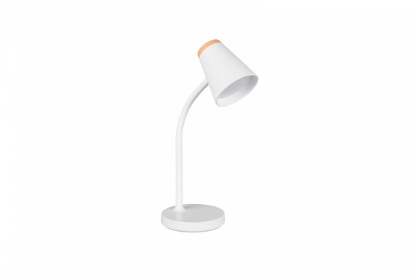 Lampa biurkowa nocna LED biała minimalistyczna klasyczna uniwersalna nowoczesna drewniany dekor PONGO R55831101 Rl