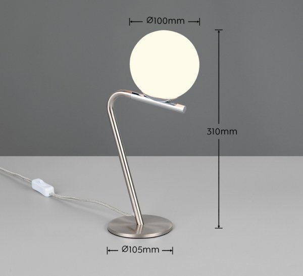 Minimalistyczna lampa stołowa nocna szklany klosz kula FLAMING 568900107 TRIO SELECT