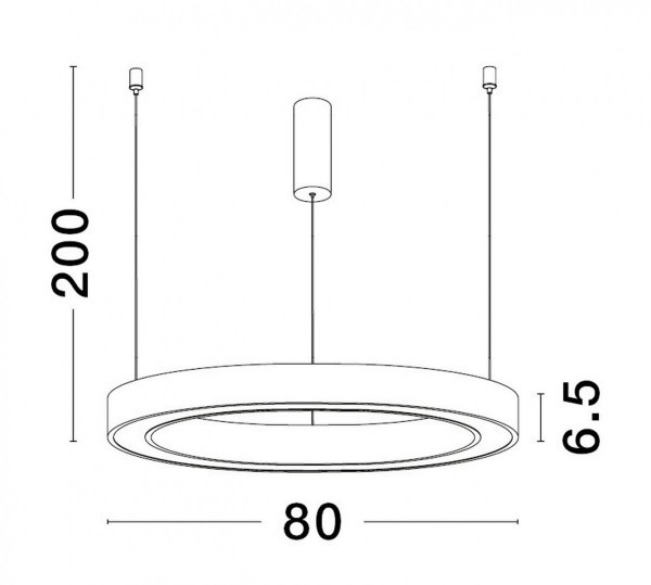 Nowoczesna Lampa Wisząca Czarny Pierścień BARI LE43275 LUCES EXCLUSIVAS