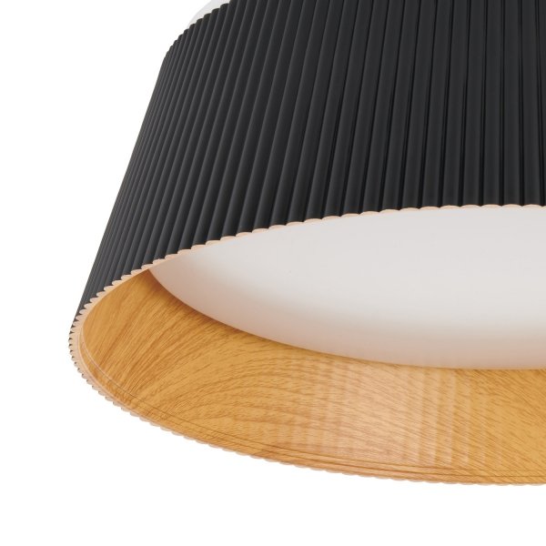 Nowoczesny czarny plafon sufitowy FRILL LED karbowany klosz ST-DL6487-C-BK Step Into Design