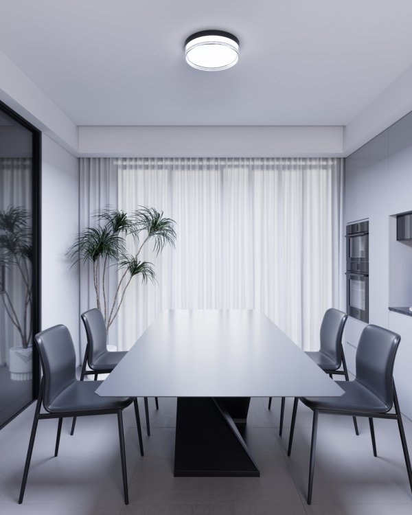 Plafon LED Italux Rilta PLF-73527-M-BK Czarny Rozmiar M IP65 Wybór Barwy Światła (CCT)